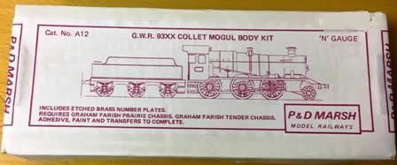 P&D Marsh: N Gauge: GWR 93xx Collet Mogul Body Kit