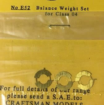 Craftsman: OO Gauge: Class 04 Balance Weight Set