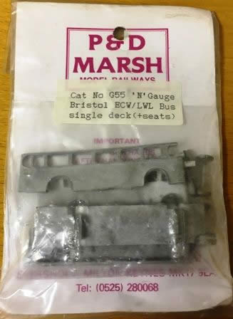P&D Marsh: N Gauge: Bristol LWL Single Deck Bus Introduced 1951