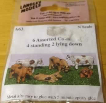 Langley: N Gauge: 6 Cows