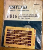 Smiths Model Components: OO Gauge: Self Adhesive Coach Boards & Loco H/board The Saint Mungo