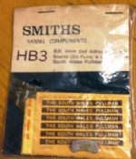 Smiths Model Components: OO Gauge: Self Adhesive Coach Boards & Loco H/board South Wales Pullman