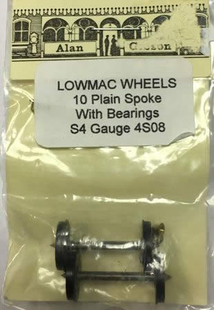Alan Gibson: S4 Gauge: 2'7.5'' 10.5mm 10 Spoke 'Lowmac' Carriage/Wagon Wheels S4 Gauge