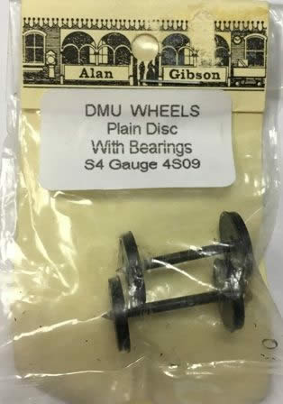 Alan Gibson: S4 Gauge: 3' 1.5'' 12mm DMU Plain Disc Carriage/Wagon Wheels