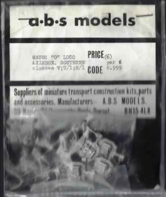 A B S Models: O Gauge: Axlebox Southern Classes: V;U/1:N/1