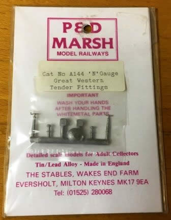 P&D Marsh: N Gauge: GWR Tender Fittings