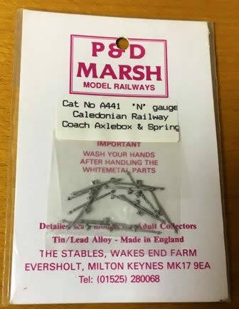 P&D Marsh: N Gauge: Caledonian Railway Coach Axlebox And Spring
