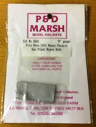 P&D Marsh: N Gauge: Single Plank Wagon Body Conversion Kit
