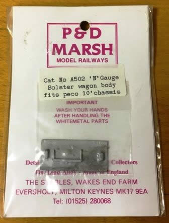 P&D Marsh: N Gauge: Bolster Wagon Body Conversion Kit