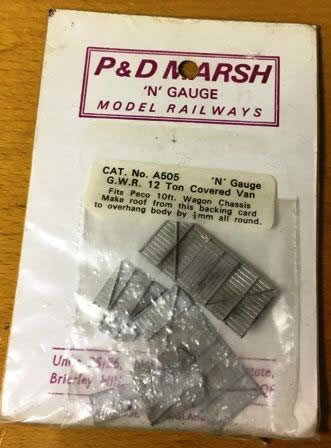P&D Marsh: N Gauge: GWR 12 Ton Covered Van Conversion Kit