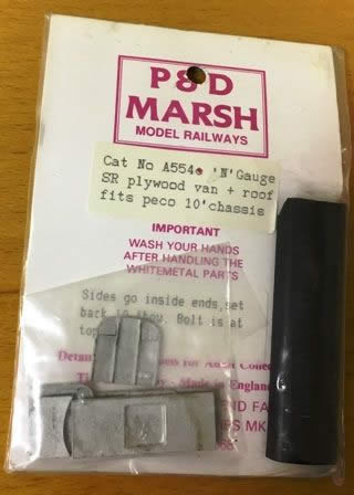 P&D Marsh: N Gauge: SR Plywood Van And Roof Conversion Kit