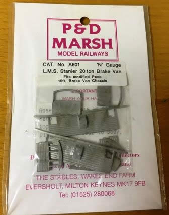 P&D Marsh: N Gauge: LMS Stanier 20 Ton Brake Van Conversion Kit