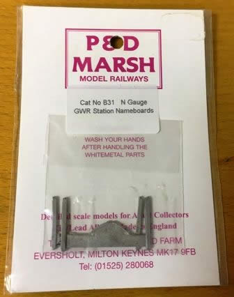 P&D Marsh: N Gauge: GWR Station Nameboards