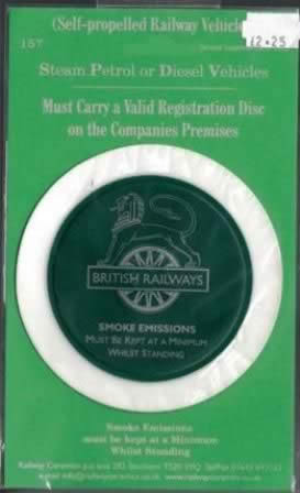 Railway Ceramics: Disc Holder: BR Lion & Wheel Green Tax Disc Holder