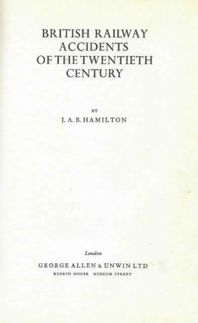 British Railway Accidents of the Twentieth Century