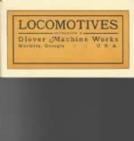 Locomotives: Catalogue E - Glover Machine Works, Just A Few Glover Locomotives