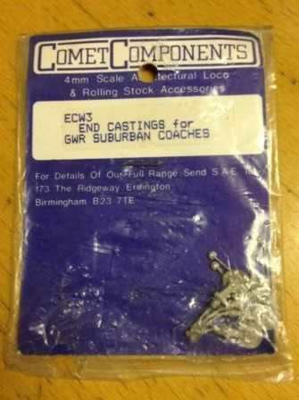 Comet Components: OO Gauge: End Castings for GWR Surburban Coaches