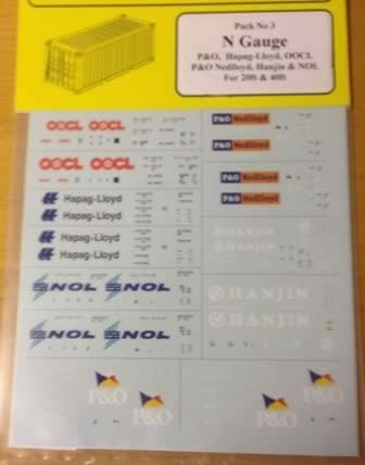 C-Rail: N Gauge: Transfers P&O, Hapag-Lloyd, OOCL, P&O Nedlloyd, Hanjin & NOL