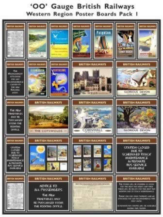 Tracksidesigns: OO Gauge: Western Region Poster Boards Pack 1