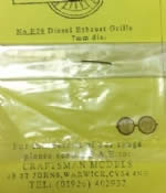 Craftsman: OO Gauge: BR Exhaust Grille 7mm Diameter