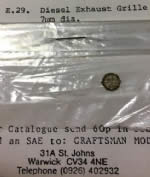 Craftsman: OO Gauge: BR Exhaust Grille 7mm Diameter. Please note: This pack contains only 1 grille