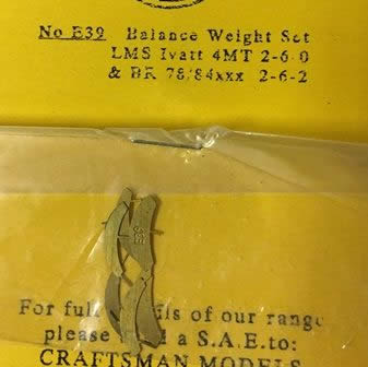 Craftsman: OO Gauge: LMS Ivatt 4-6-0 Balance Weight Set