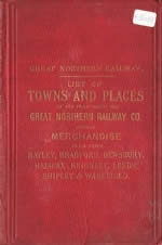 Great Northern Railway List Of Places And Towns 1890 (H/B)