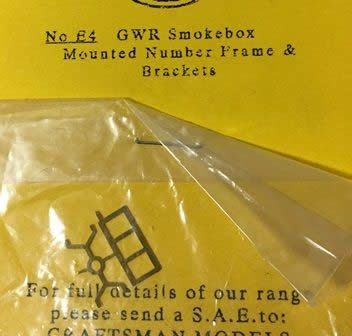 Craftsman: OO Gauge: Smokebox Number Frames & Brackets