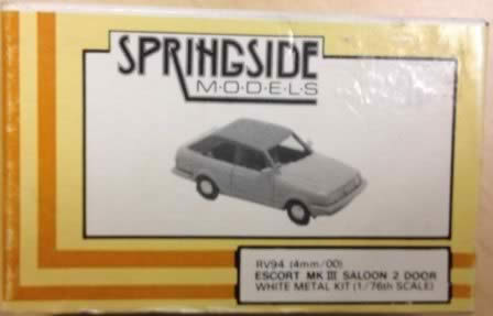 Springside: OO Gauge: Ford Escort Mark3 Two Door Saloon Car Kit