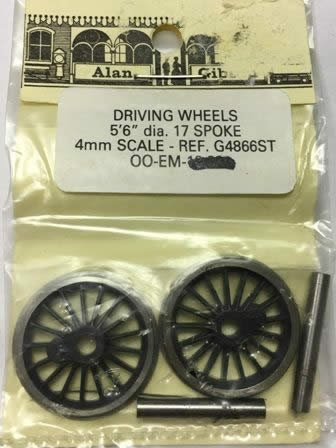 Alan Gibson: OO Gauge: 4mm 5'6'' 22.0mm 17 Spoke Stanier 2-6-4 Tank Bevel Locomotive Driving Wheels