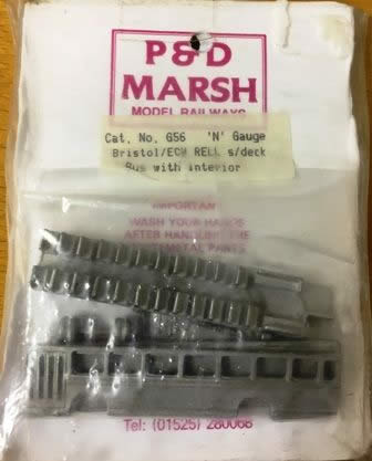 P&D Marsh: N Gauge: Bristol RELL Single Deck Bus Introduced 1970