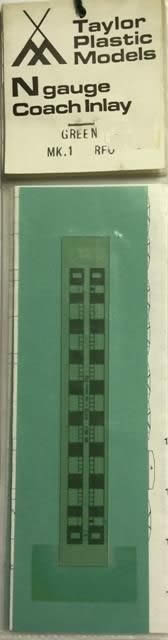 Taylor Plastic Models: N Gauge: Mk1 RFO Coach Inlay
