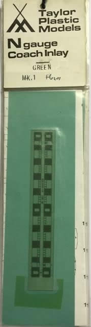 Taylor Plastic Models: N Gauge: Mk1 FO(3) Coach Inlay