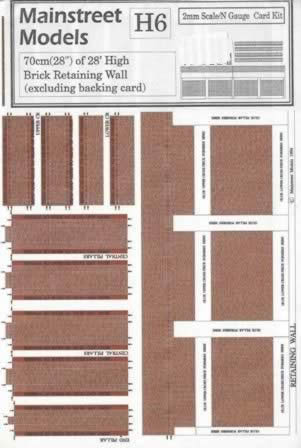 Mainstreet Models: 70cm of 28' Brick Retaining Wall