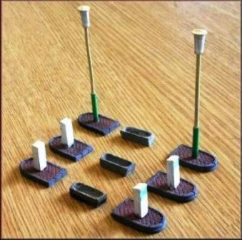 Knightwing: OO/HO Gauge: Station Approach Set A (Bollards/Refuge Lamps)