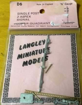 Langley: N Gauge: Single Post 2 Aspex Signal (Lower Quadrant)