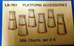 Peco: O-16.5 Narrow Gauge: Set of 6 Milk Churns White Metal Kit