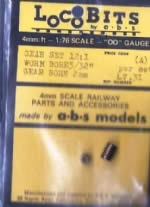 A B S Models: OO Gauge: Gear Set 12:1 Worm Bore 3/32