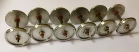 Solid Disc Finescale White Metal O Gauge Wheels with Pinpoint