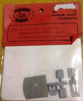 Parkside Dundas: OO Gauge: Kit to convert DM29 two compartment 4 wheel coach to brake/compartment coach