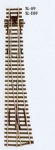 Peco: OO Gauge: Insulfrog Turnout Code 100 Large Left Hand Radius