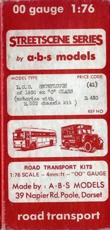 A B S Models: OO Gauge: L.C.C. Snowplough of 1930