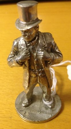 Royal Hampshire: Pewter Ornamental Model: Victorian Man in Top Hat with Open Coat Model