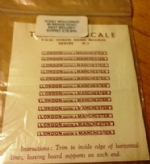 Roxey Mouldings: OO Gauge: Coach Name Boards 'London Euston Manchester'