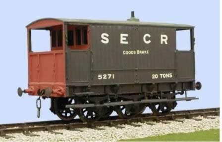 Slater's: O Gauge: SE & CR 6 Wheel Brake Van