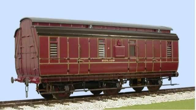 Slater's: O Gauge: MR/LMS 6 Wheeled Full Brake Carriage