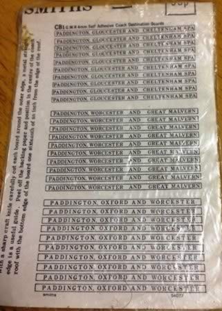 Smiths: OO Gauge: SS1 G.W.R Lineside Signs