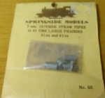 Springside: O Gauge: Outside Steam Pippes to fit GWR Large Prairies 51xx and 61xx
