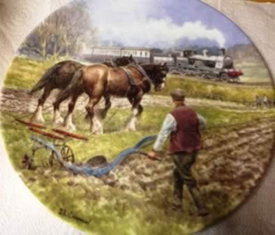 The Tea-Time Pullman. Limited edition Ceramic Plate by John Chapman Bradex 26-W90-45.4