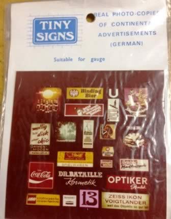 Tiny Signs: HO Gauge: German Adverts